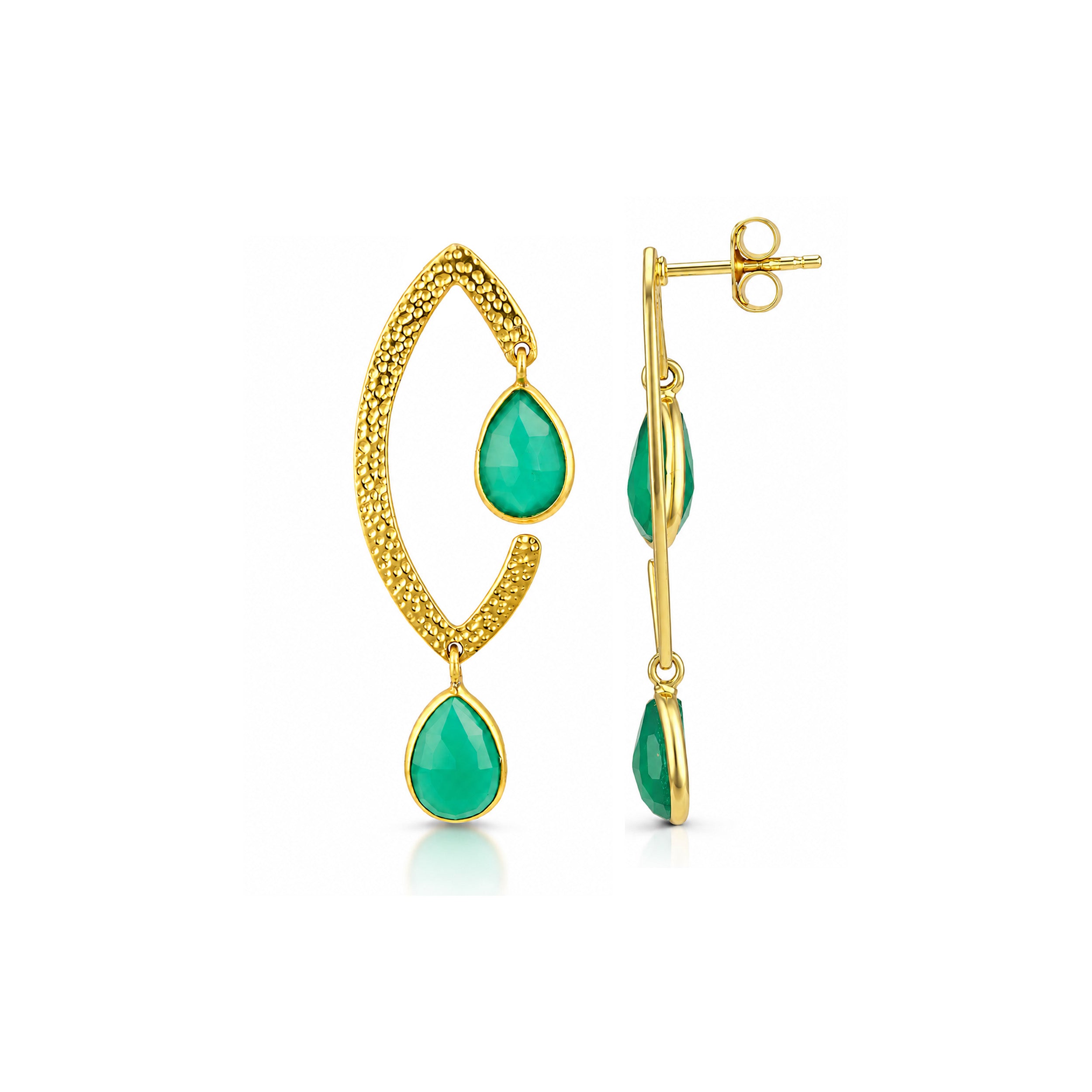 Textured Green Charm 925 Sterling Silver Earrings Vendi Select