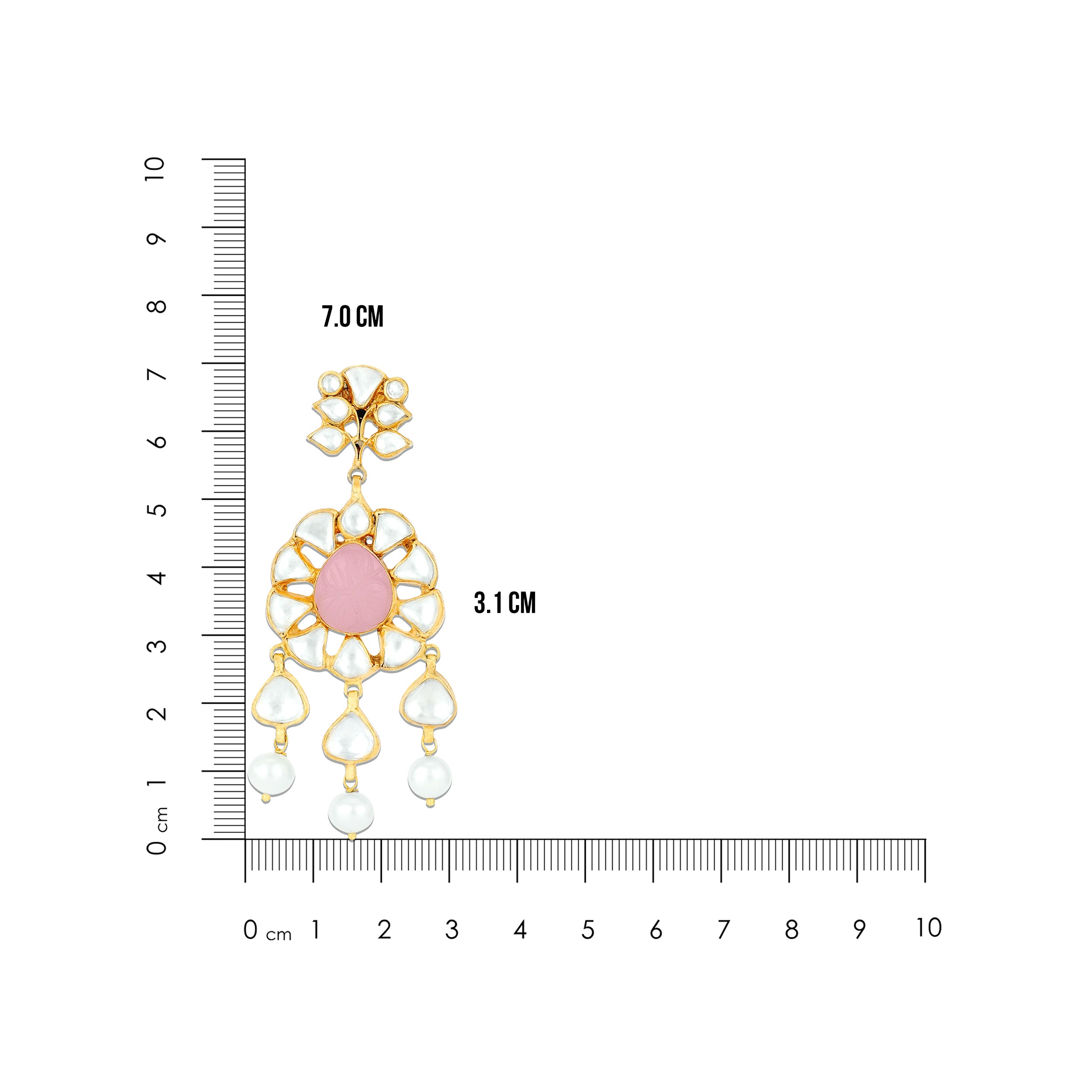 925 Sterling Silver Royal Pink Pearl Dangler Earrings for Women