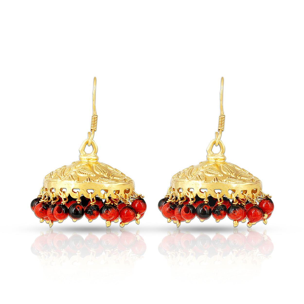925 Sterling Silver Artistic Golden Dome Dangle Earrings for Women