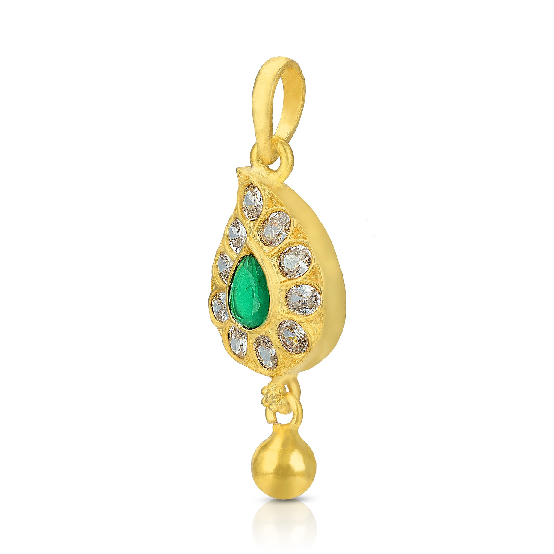 925 Sterling Silver Exquisite Manga Designed Gold Drop Pendant For Women