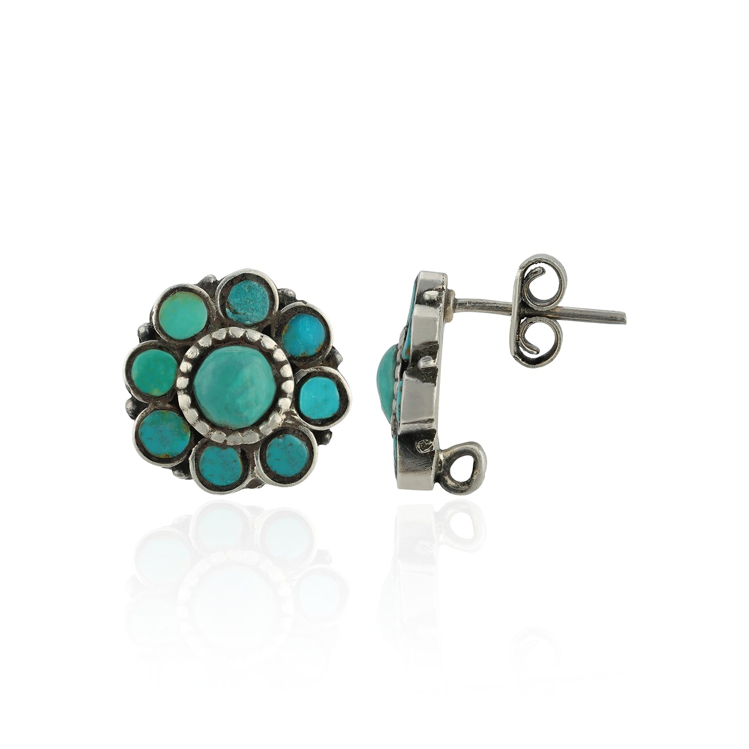 925 Sterling Silver Multi-Stone Turquoise Earrings for Women