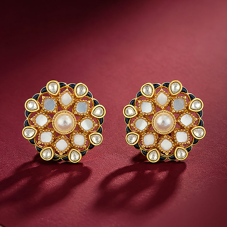 925 Sterling Silver Antique Gold Harmony Earrings for Women