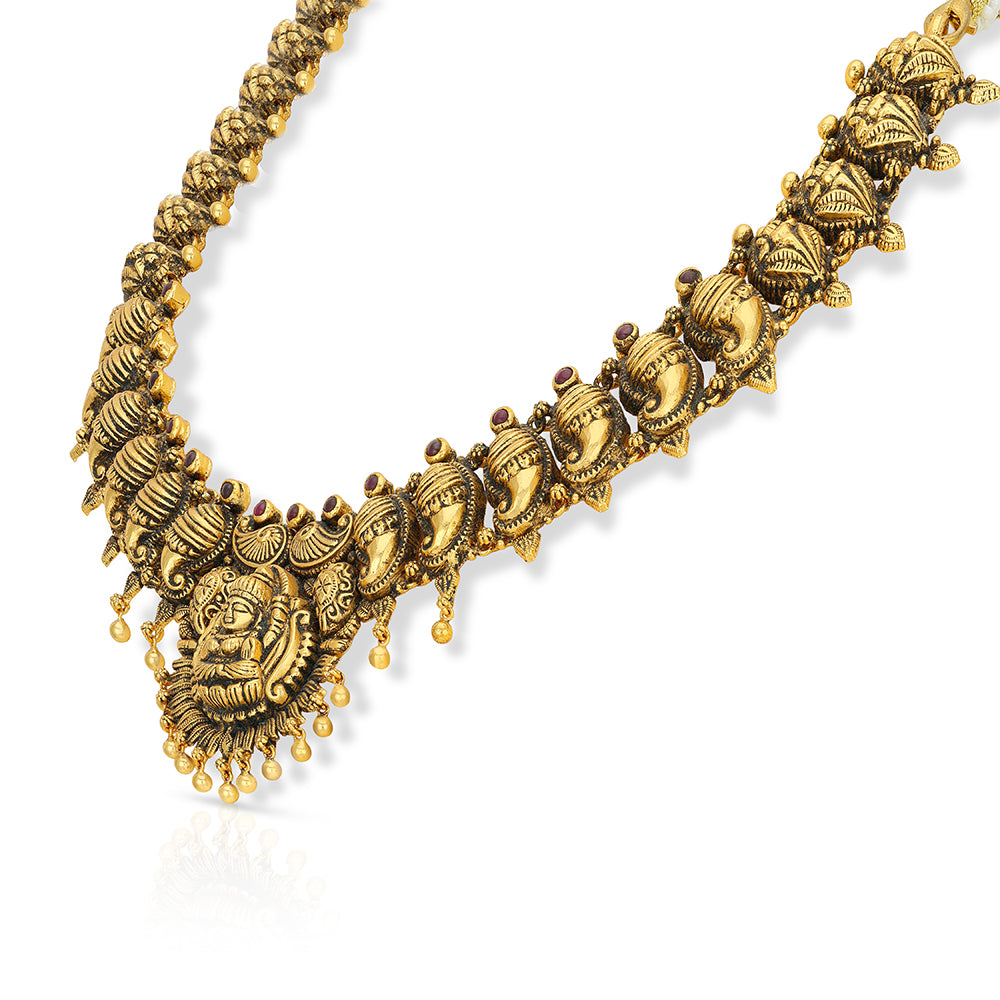925 Sterling Silver Antique Lakshmi Divine Necklace for Women