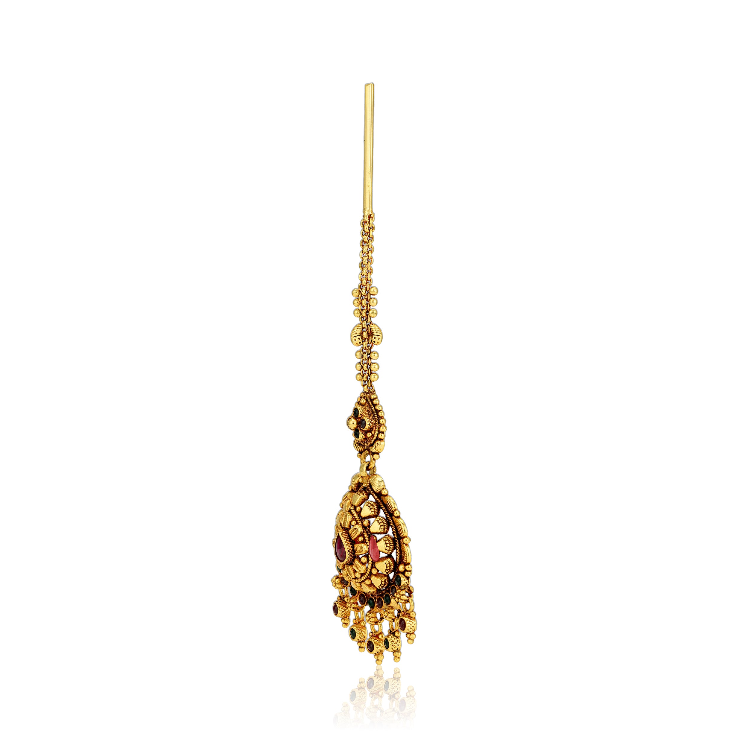 925 Sterling Silver Antique Maang Tear Drop kemp centre Tikka For Women