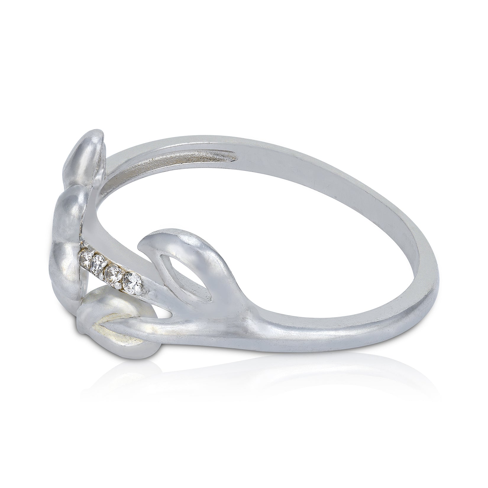 925 Sterling Silver Artistic Floral Cutout Ring for Women