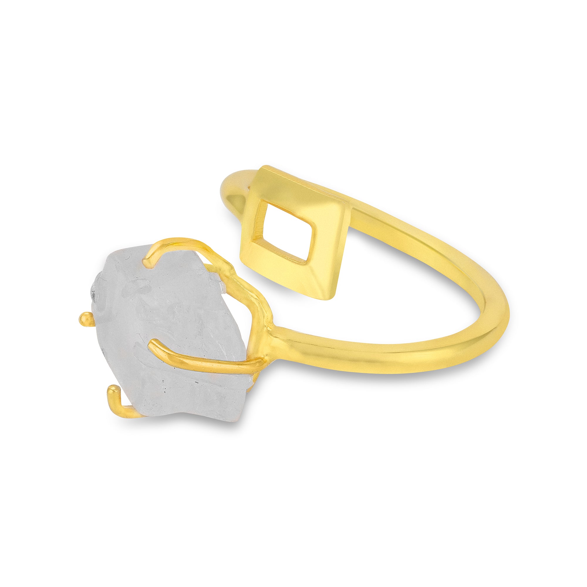 925 Sterling Silver Artistic Open Rose Quartz Rings for Women