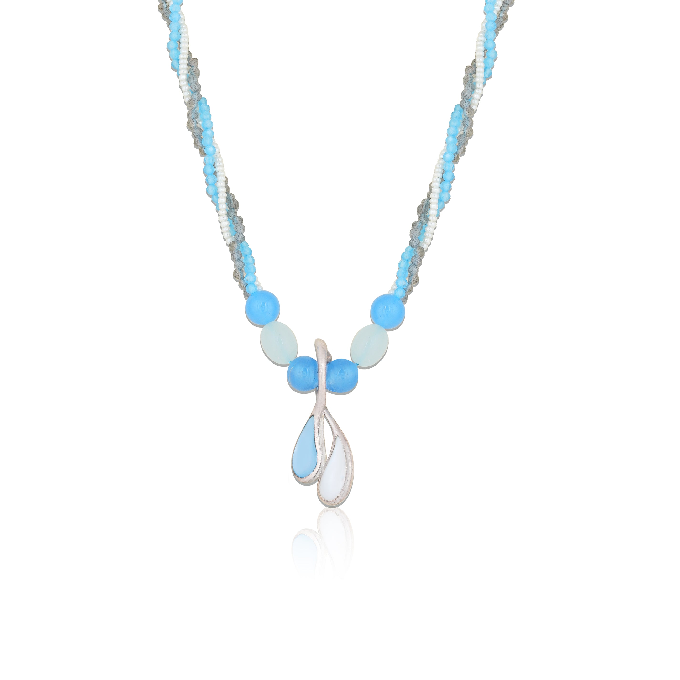 925 Sterling Silver Blue Bliss Harmony Chain Pendant for Women