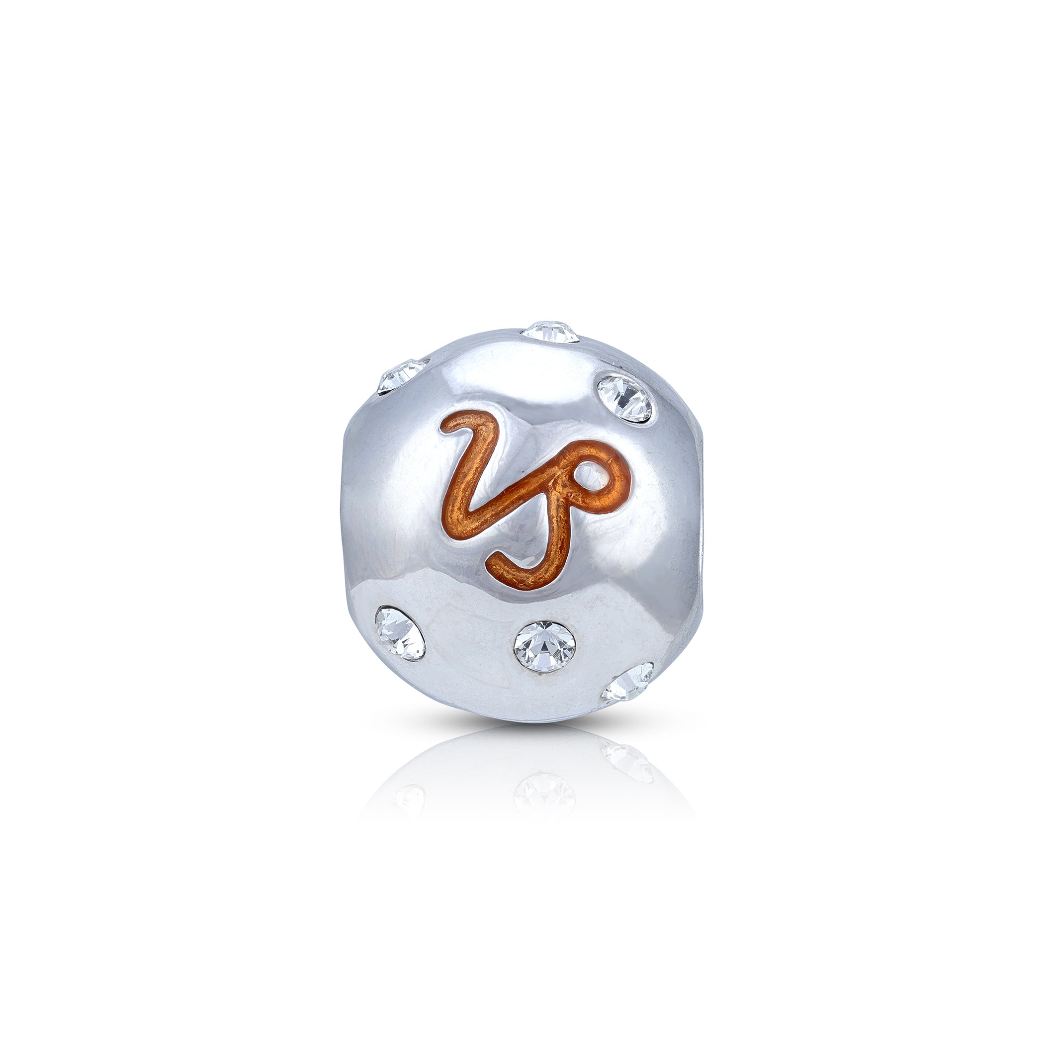 925 Sterling Silver Capricorn Crystal Crest Charm Pendant for Women