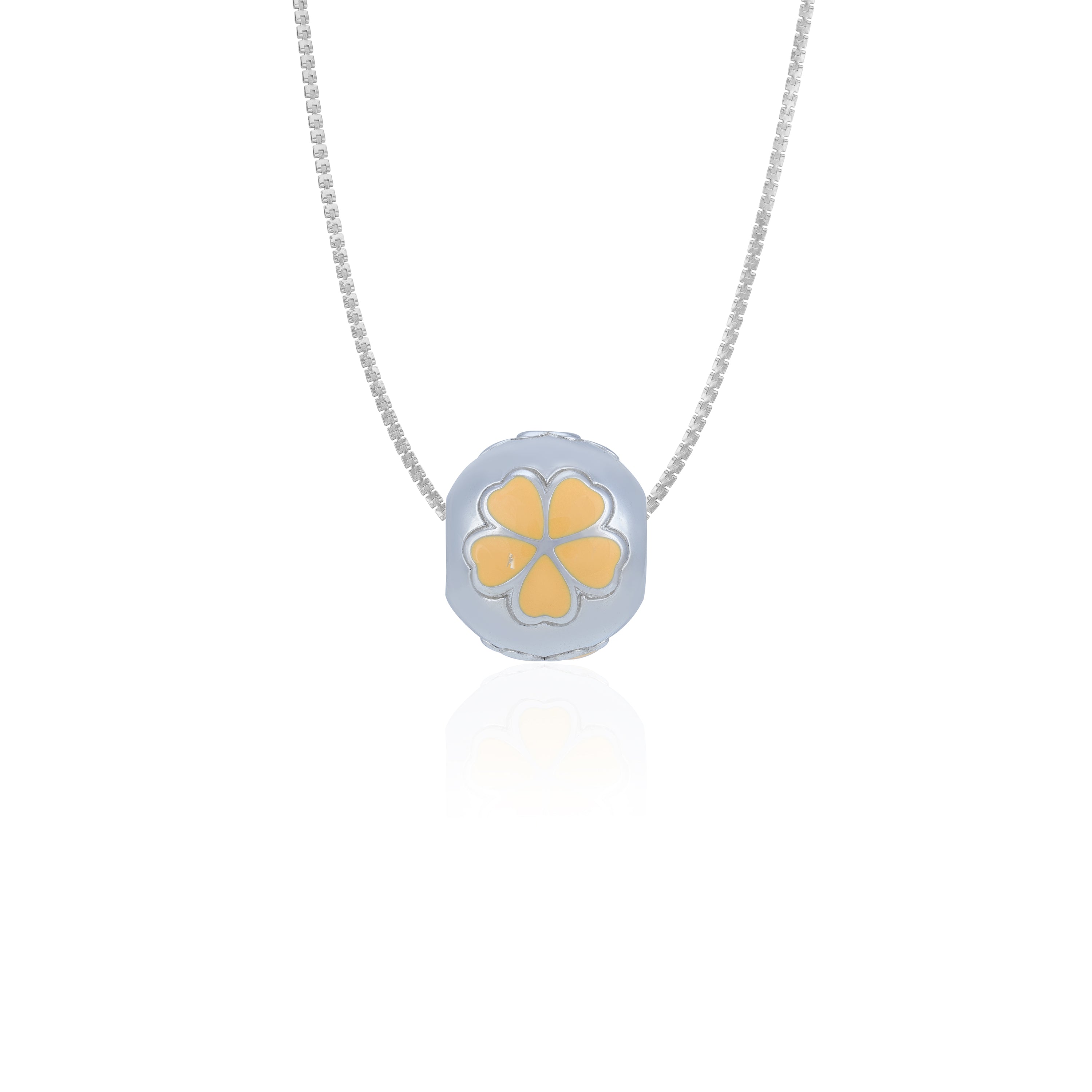 925 Sterling Silver Citrine Blossom Radiance Charm Pendant for Women