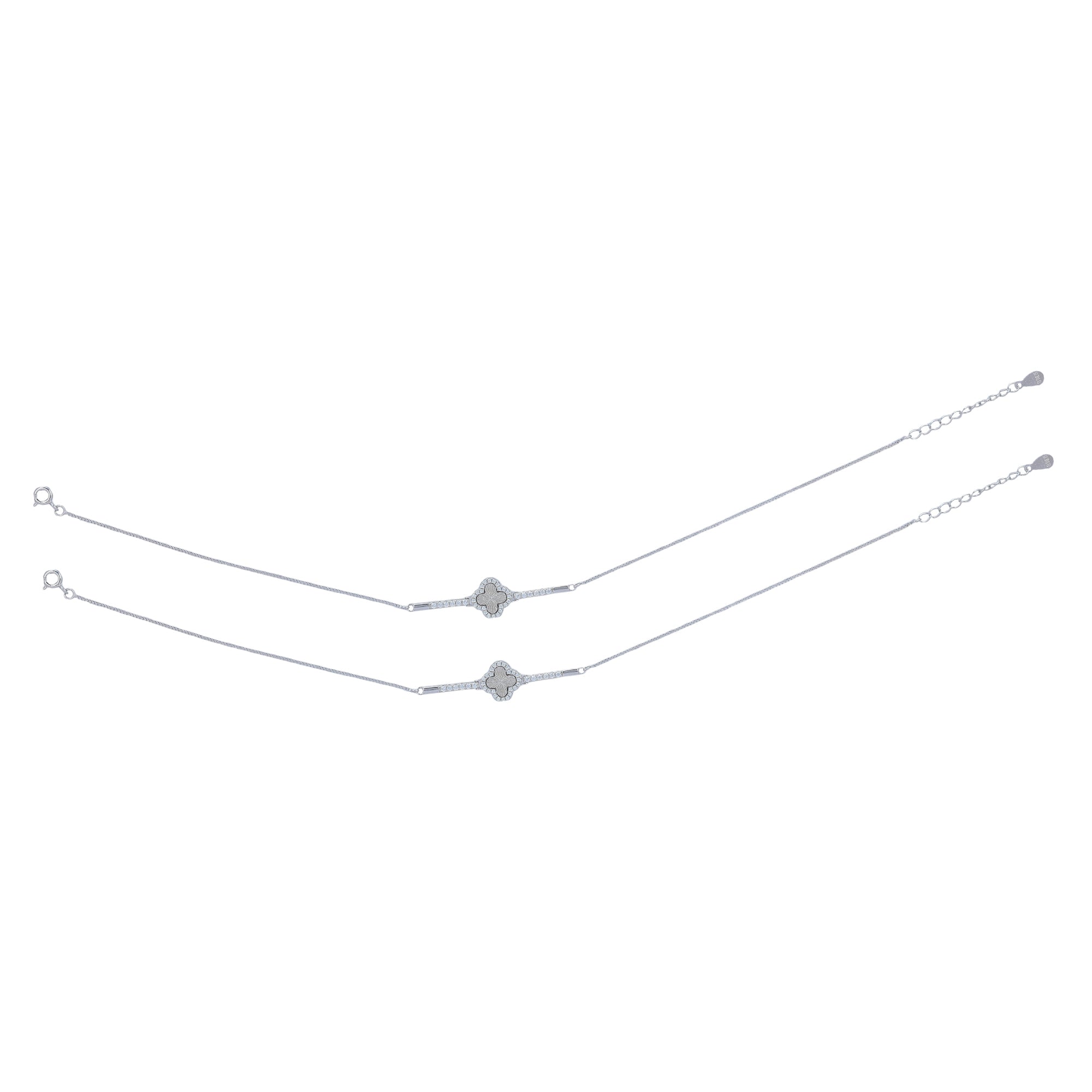 925 Sterling Silver Clover Bloom Elegance Anklet For Women