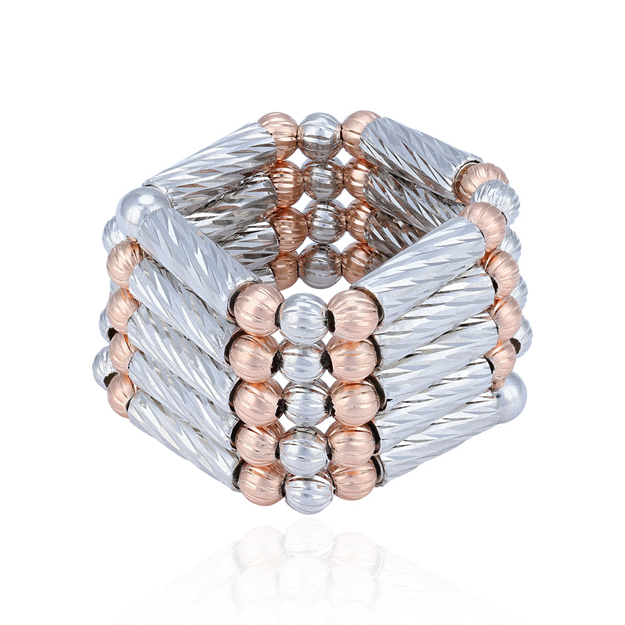 925 Sterling Silver Dual Tone Magnetic Trinity Bracelet Anklet Ring for Women