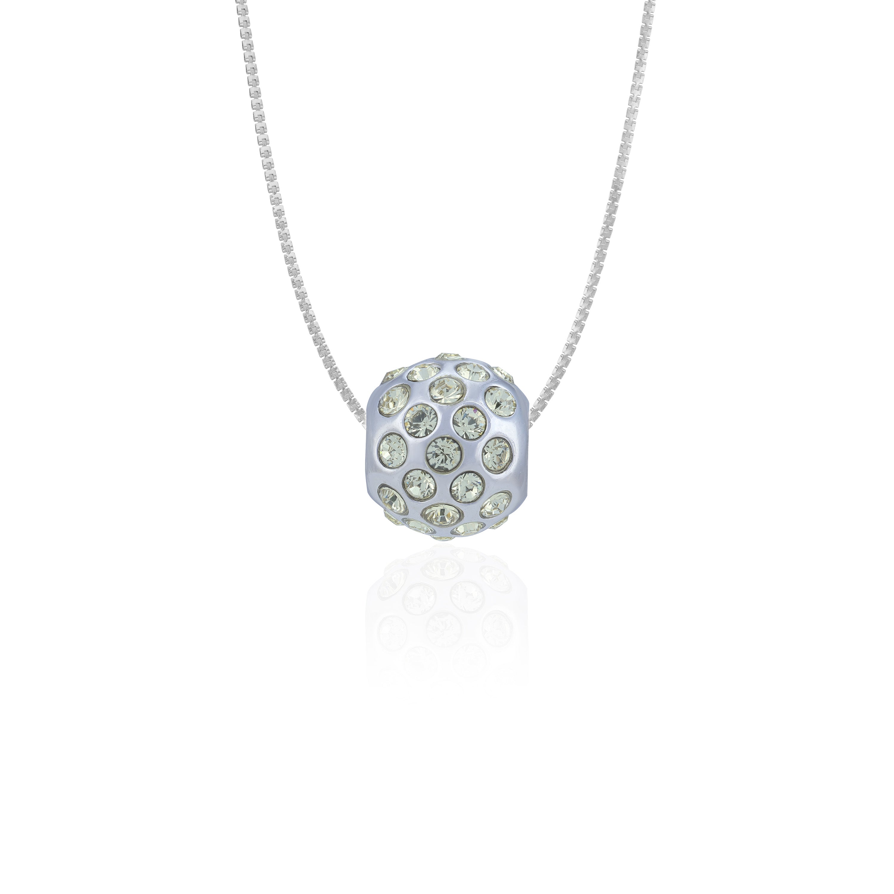 925 Sterling Silver Enchanted Bubble Pave Charm Pendant for Women