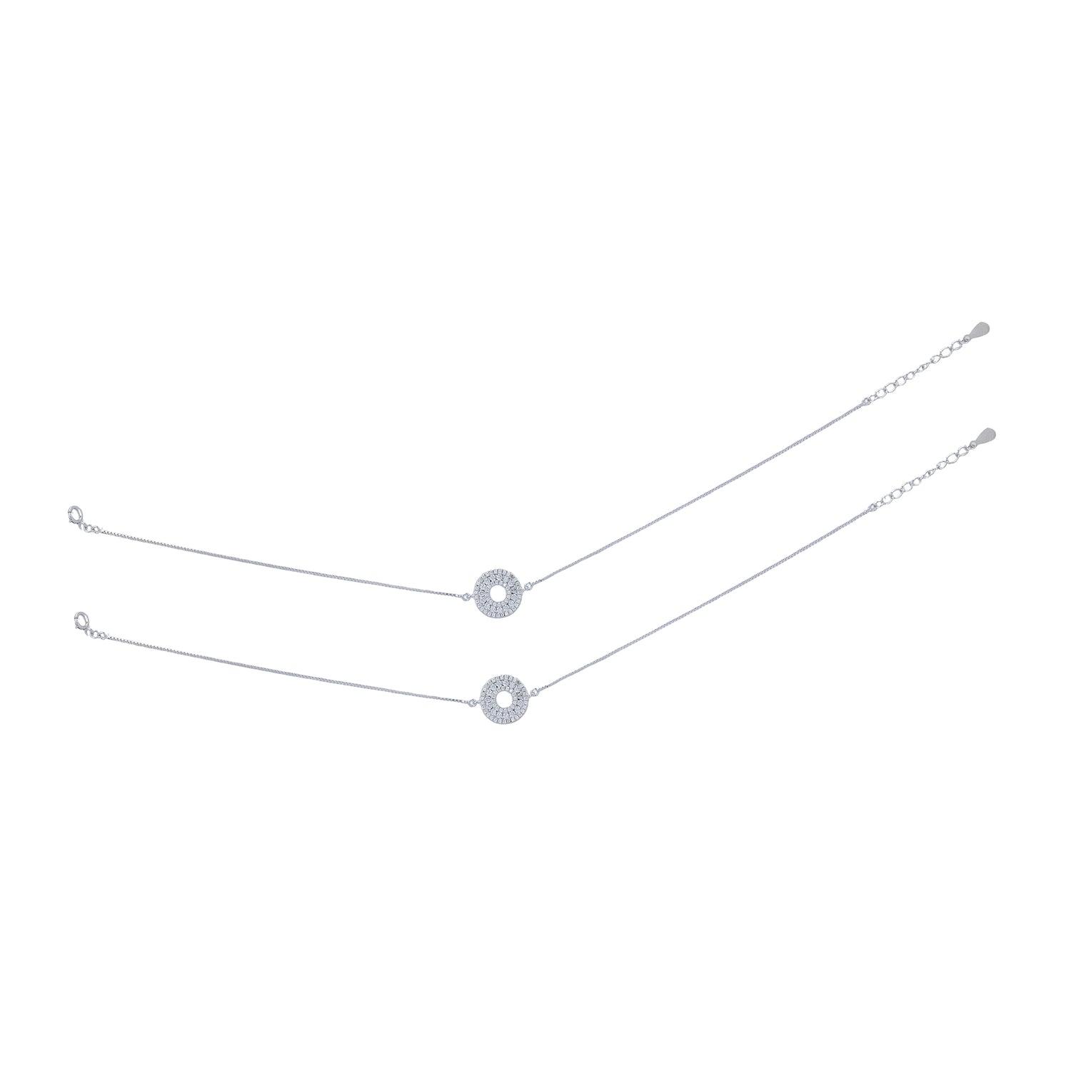 925 Sterling Silver Exquisite Eternal Circle Anklet For Women