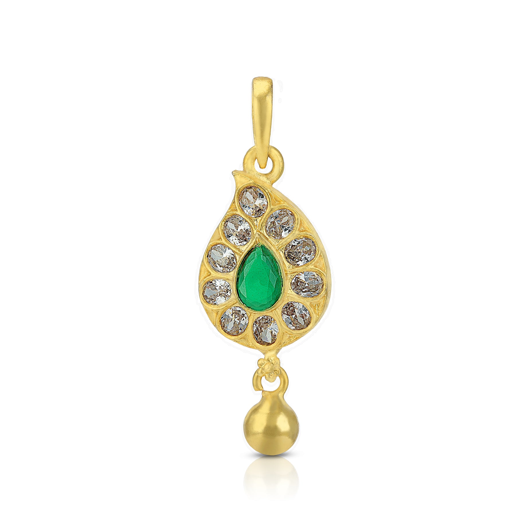 925 Sterling Silver Exquisite Manga Designed Gold Drop Pendant For Women