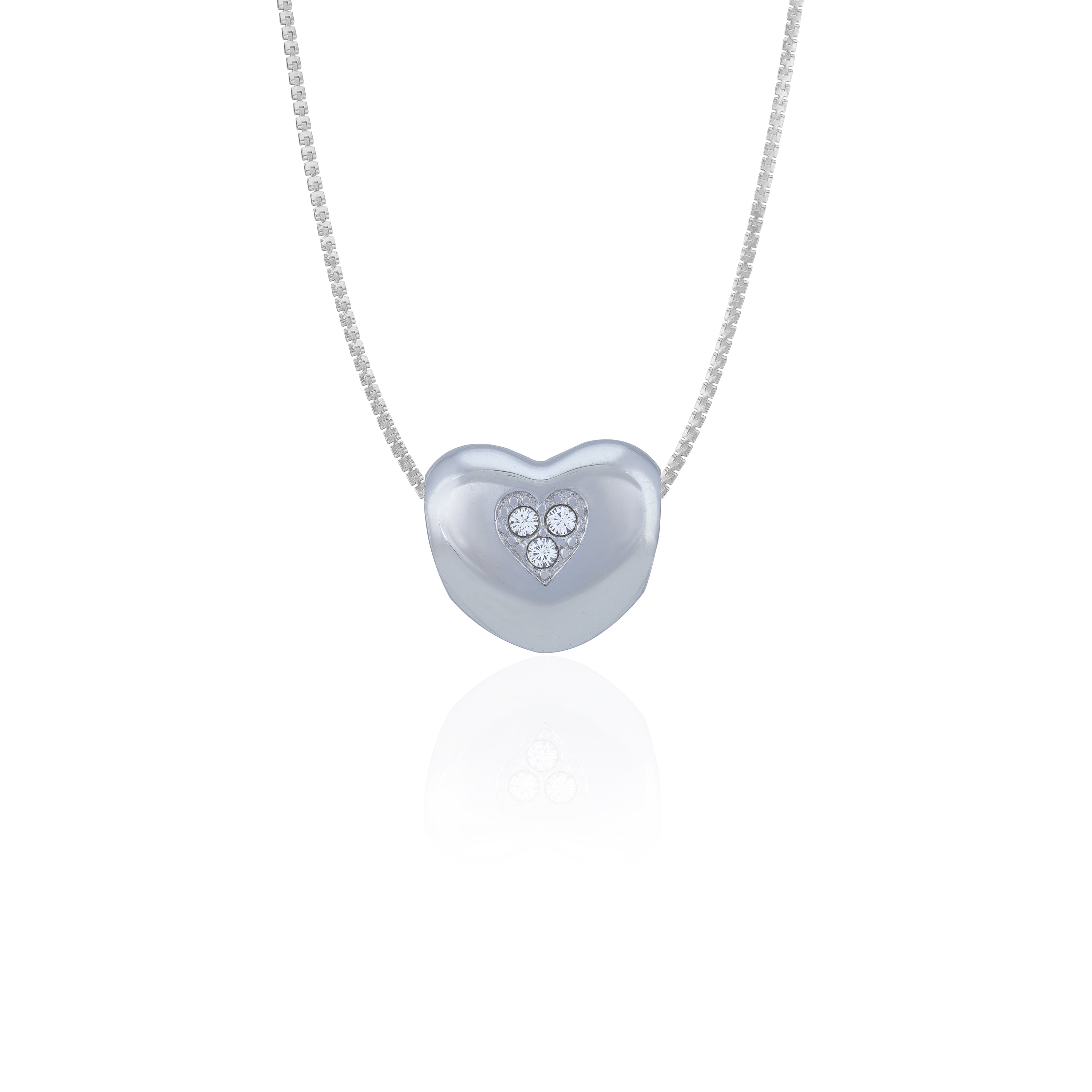 925 Sterling Silver Glimmer Heart Charm Pendant for Women