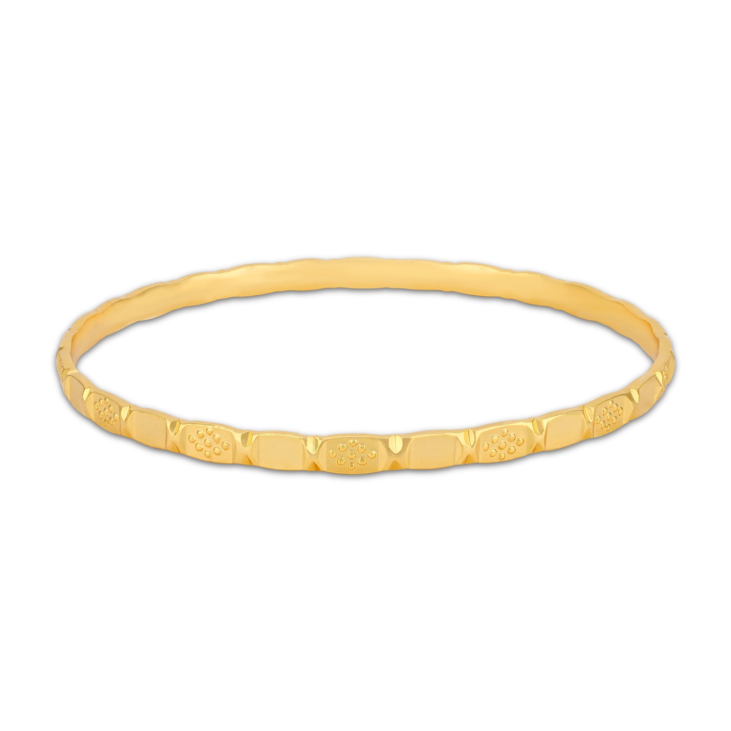 925 Sterling Silver Gold Plated Majestic Panels Bangle For Women