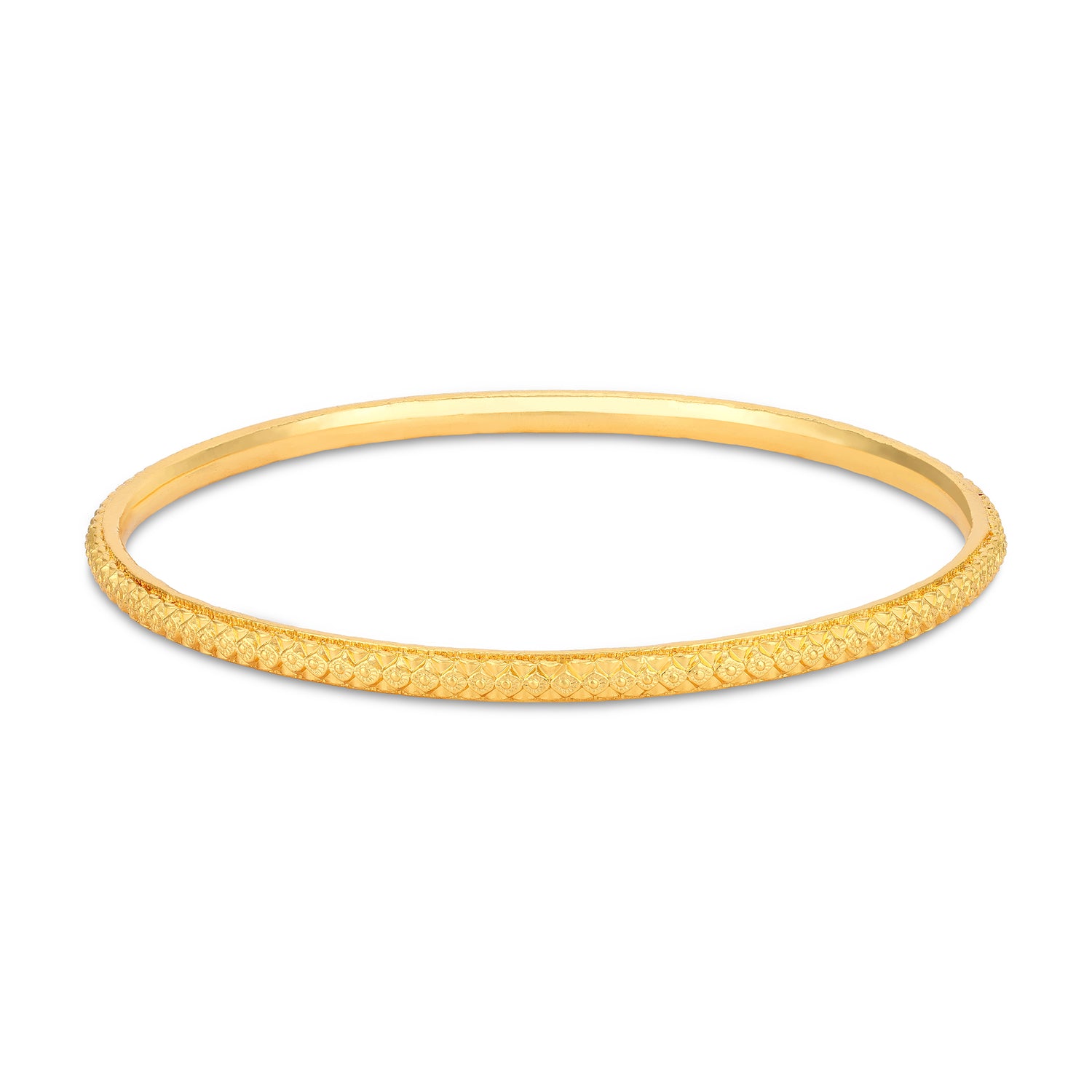 925 Sterling Silver Golden Lattice Glow Bangle for Women