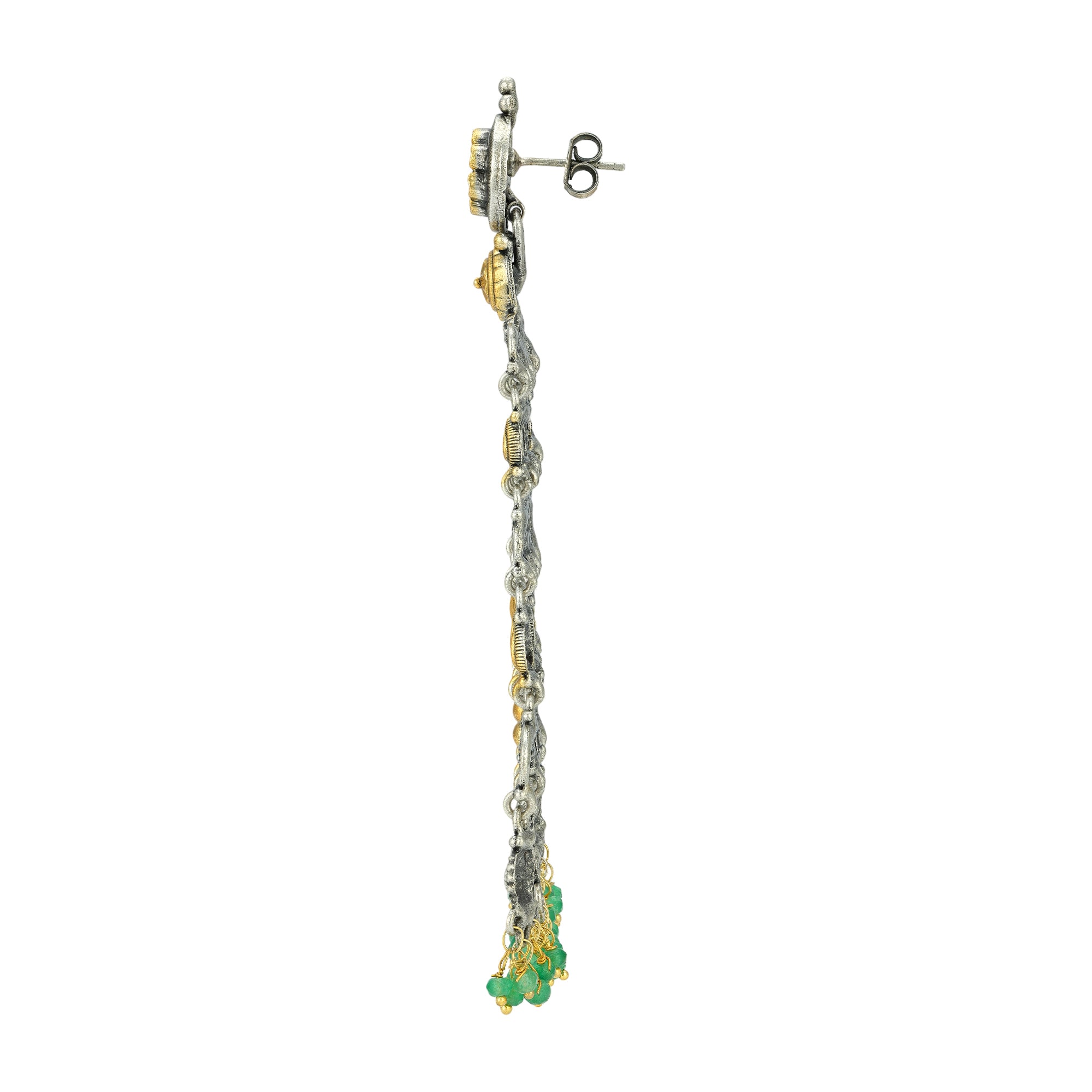 925 Sterling Silver Ornate Gold Green Symphony for women