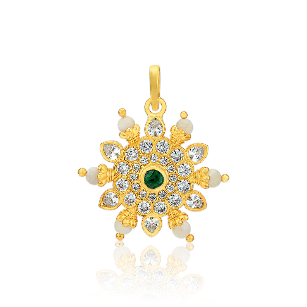 925 Sterling Silver Radiant Bloom Pearl Around Pendant For Women