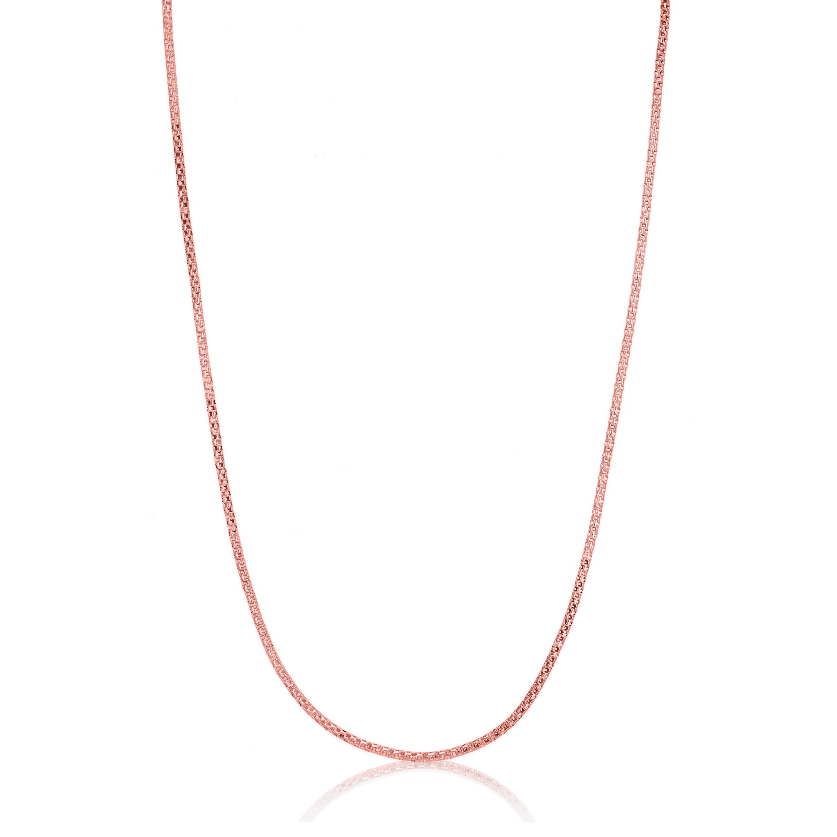925 Sterling Silver Rose Gold Urban Grid Element Chain for Men