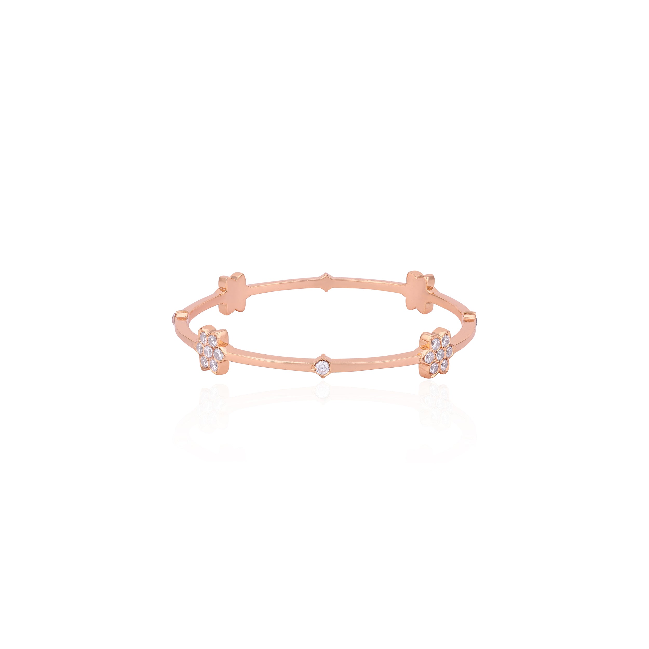 925 Sterling Silver Sunlit Petal Crystal Glow Bangle For Women