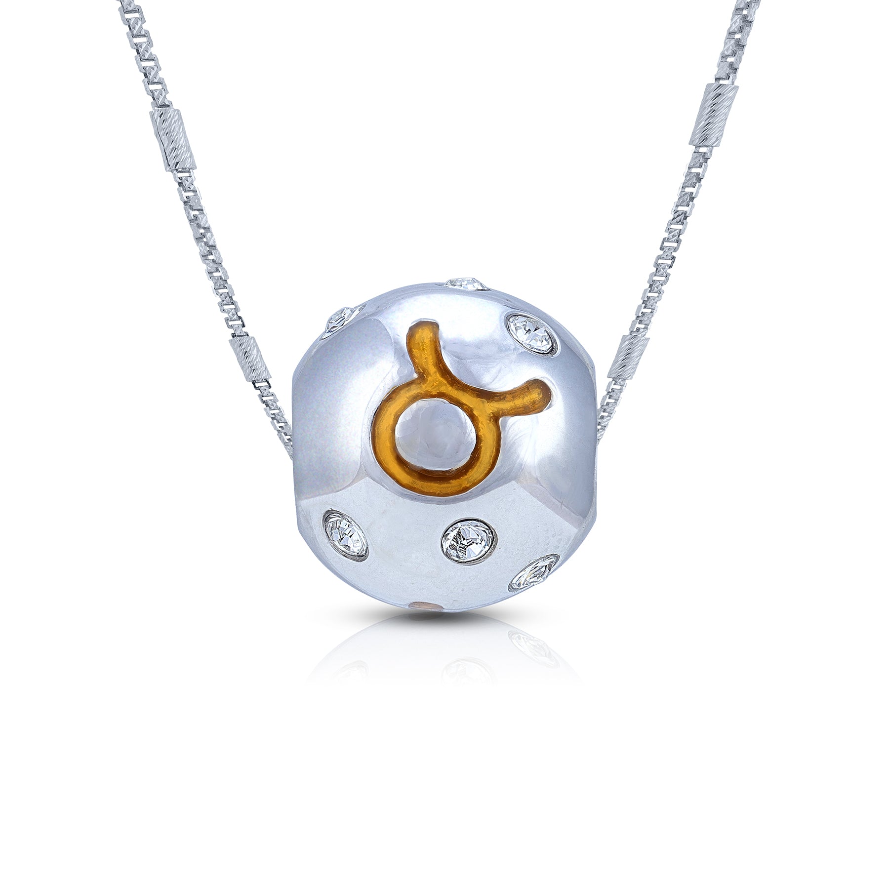 925 Sterling Silver Taurus Grace Sparkle Charm Pendant for Women