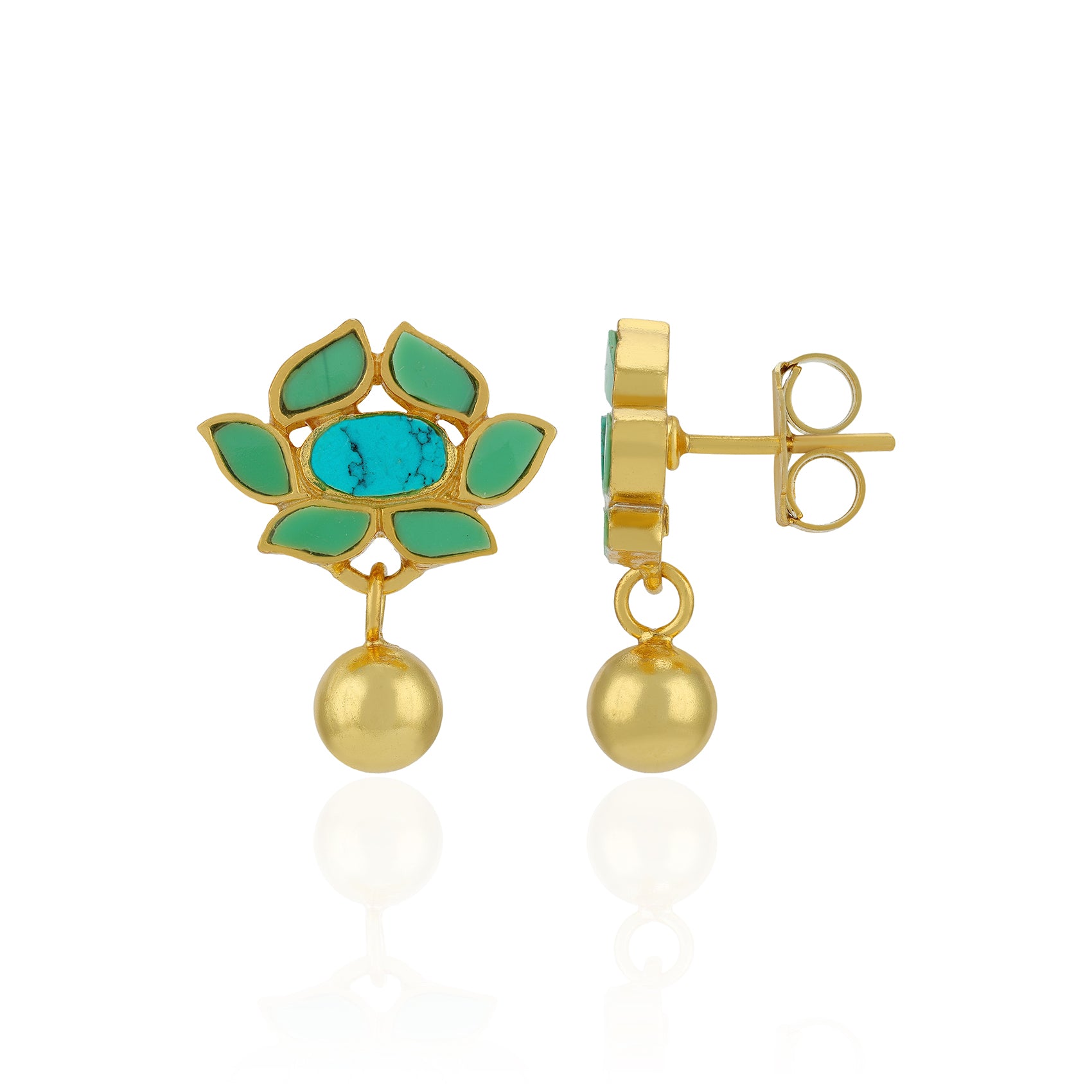 925 Sterling Silver Verdant Radiance Floral Earrings for Women