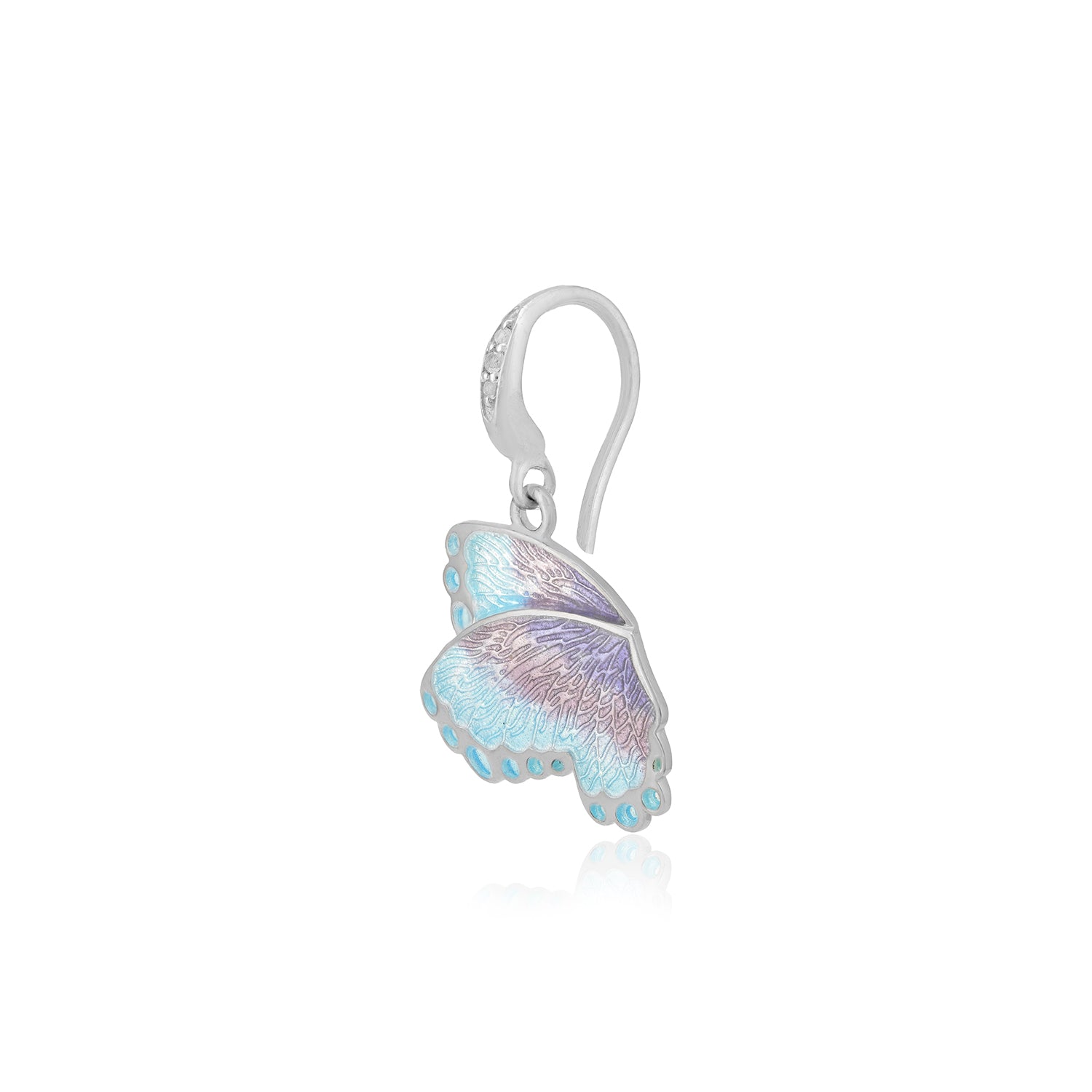 925 Aqua Blue Butterfly Hook Silver Earrings for Women - Nature Inspired Jewellery
