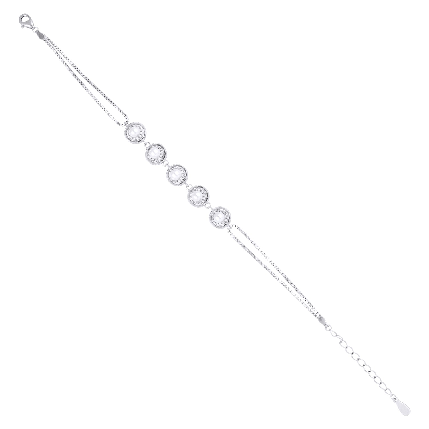 Bezel Station Silver Bracelet