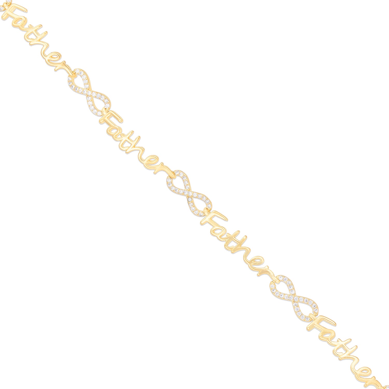 925 Carved Father Infinity Gold Plated Endless Bracelets