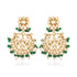 925 Chandbali  Green Beads Silver Earrings
