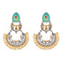 925 Chandbali Green Stone Earring