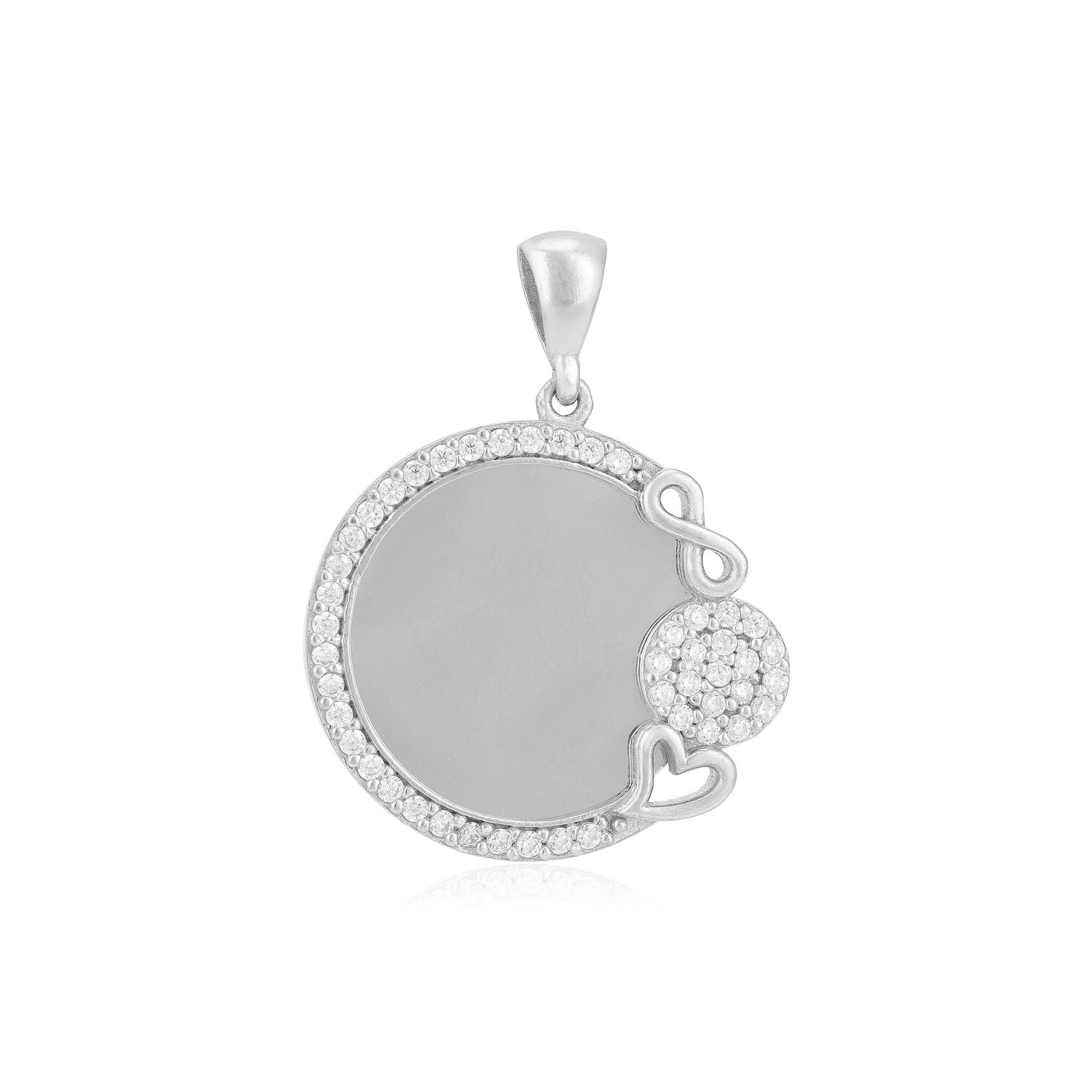 Circle Of Mom Baby Bond Rhodium Plated Pendants