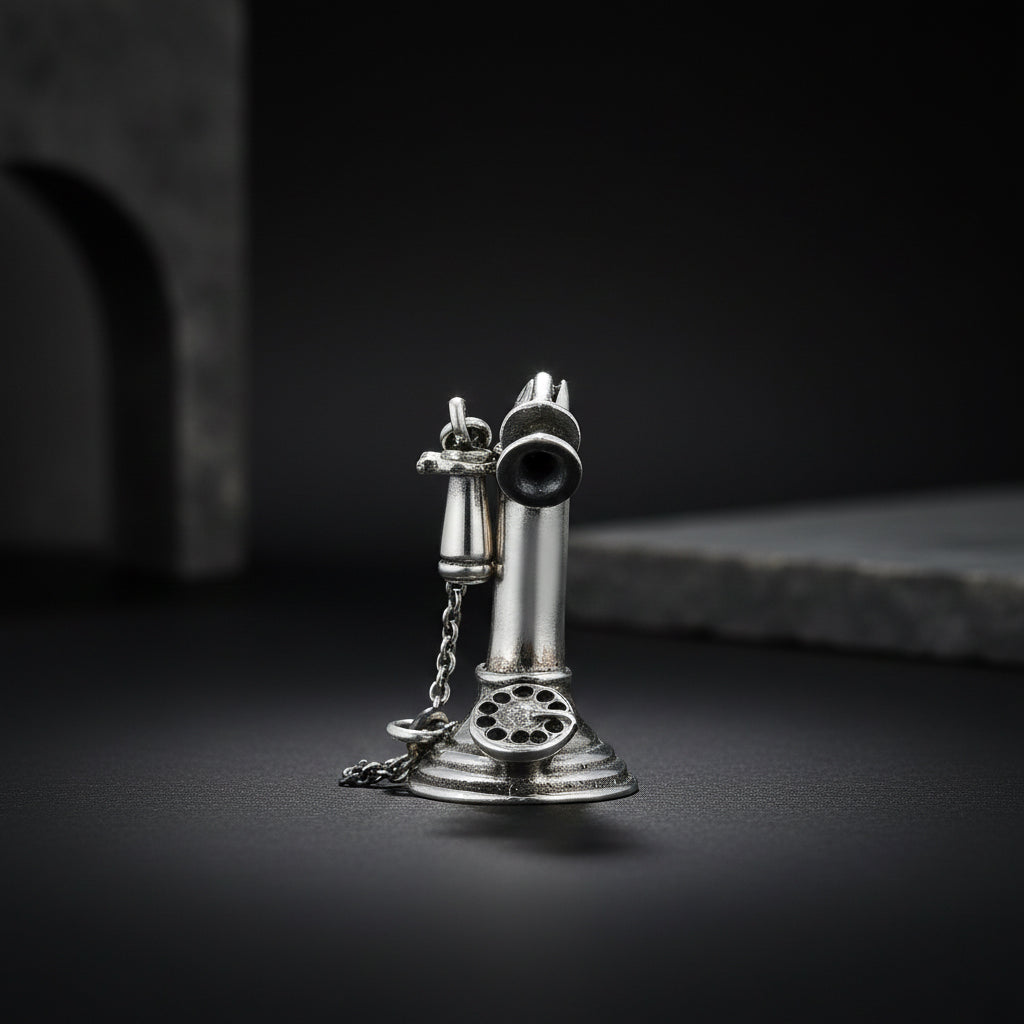 925 Classic Telephone Sterling Silver Miniature
