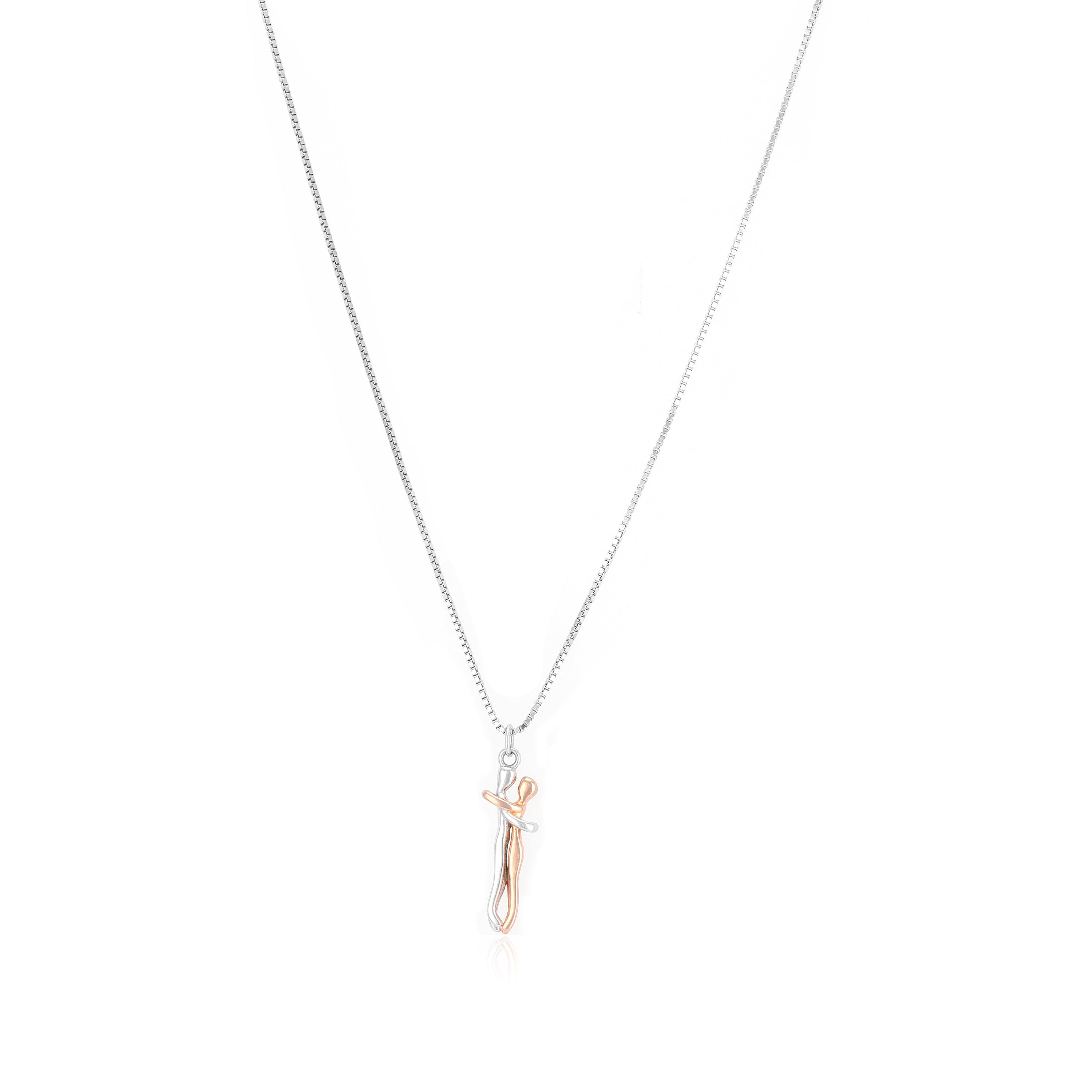 Connected Souls Dual Tone Perfect Embrace Chain Pendants