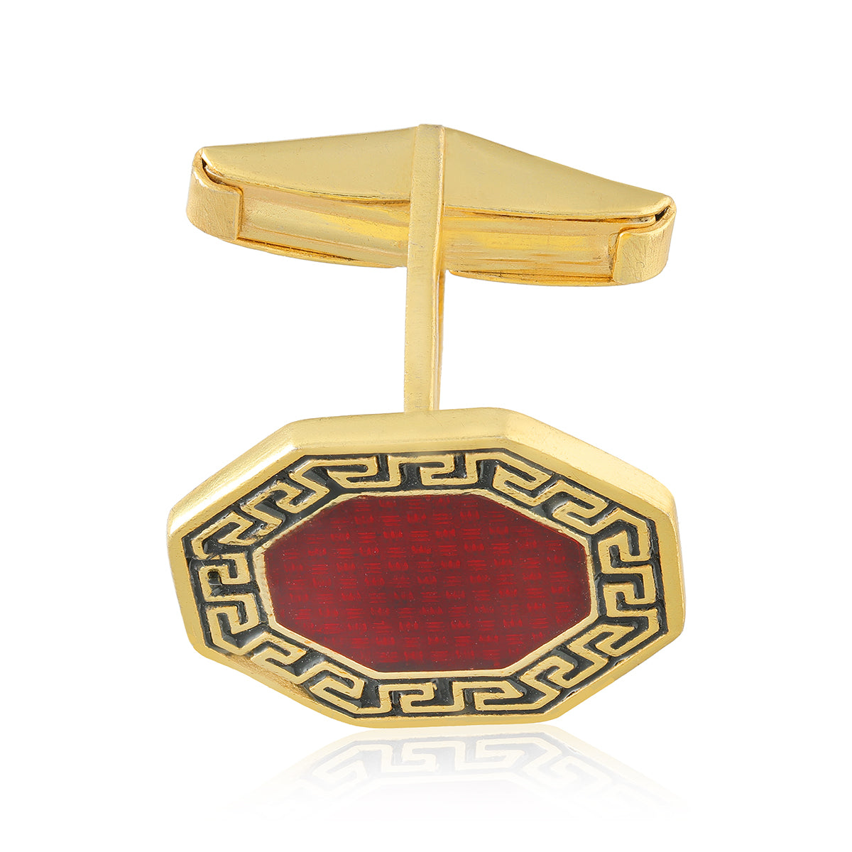925 Crimson Edge Gold Plated Octa Coat Pin