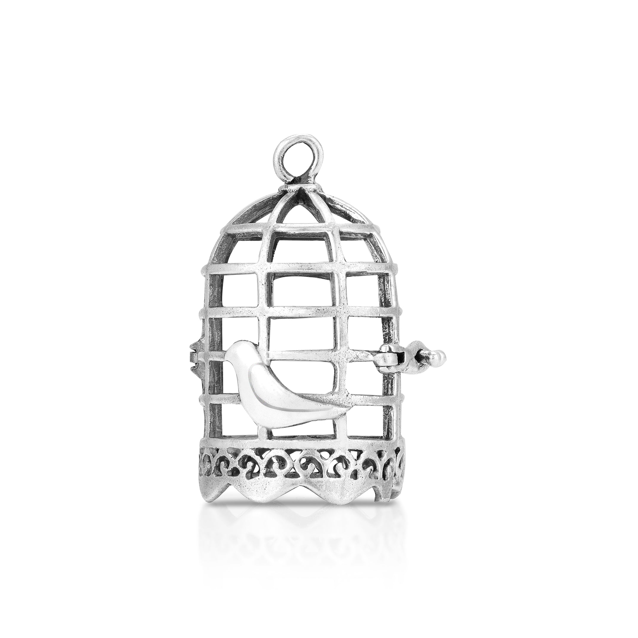 925 Delicate Winged Bird Charm Sterling Silver Miniature