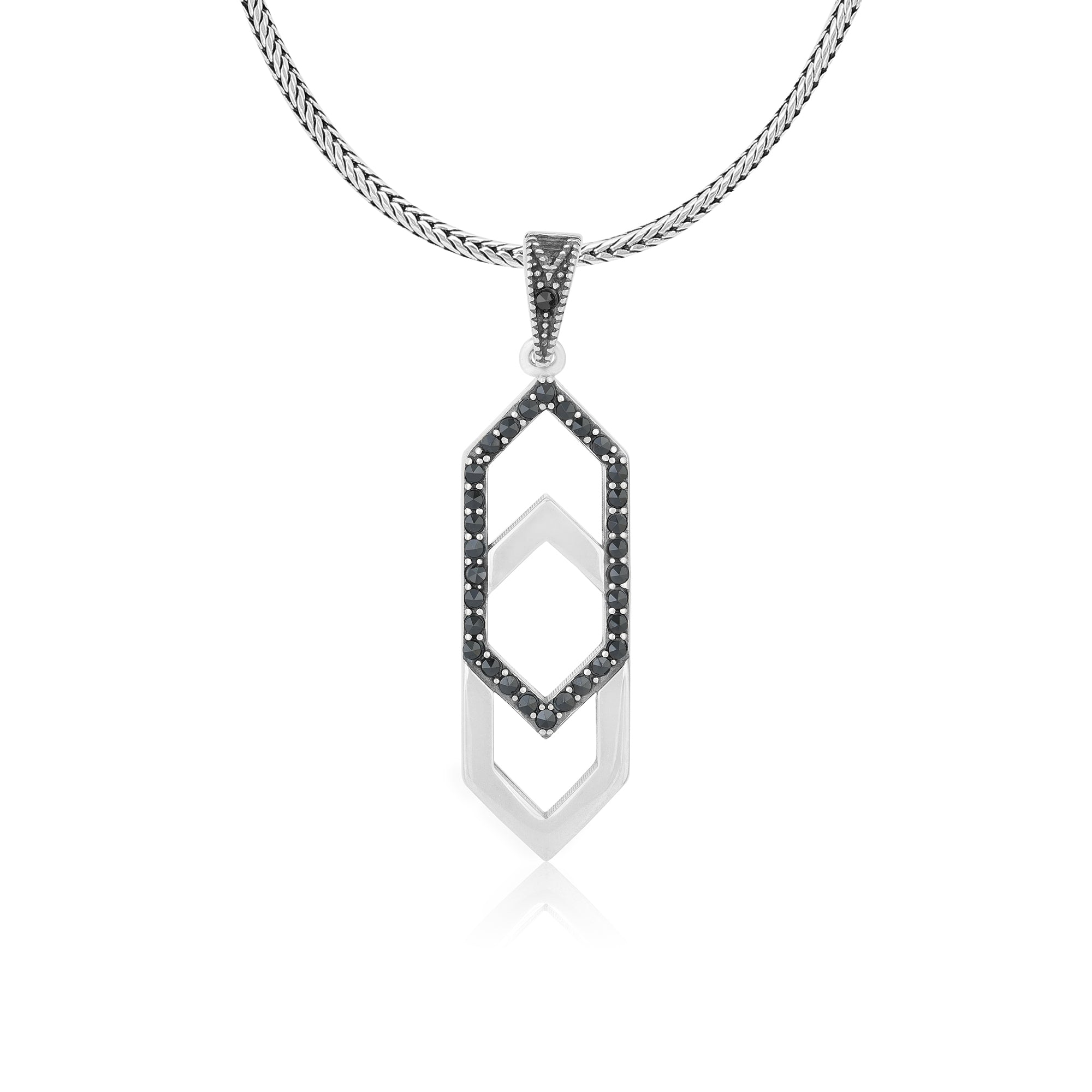925 Dual Hexagon Radiance Pendant