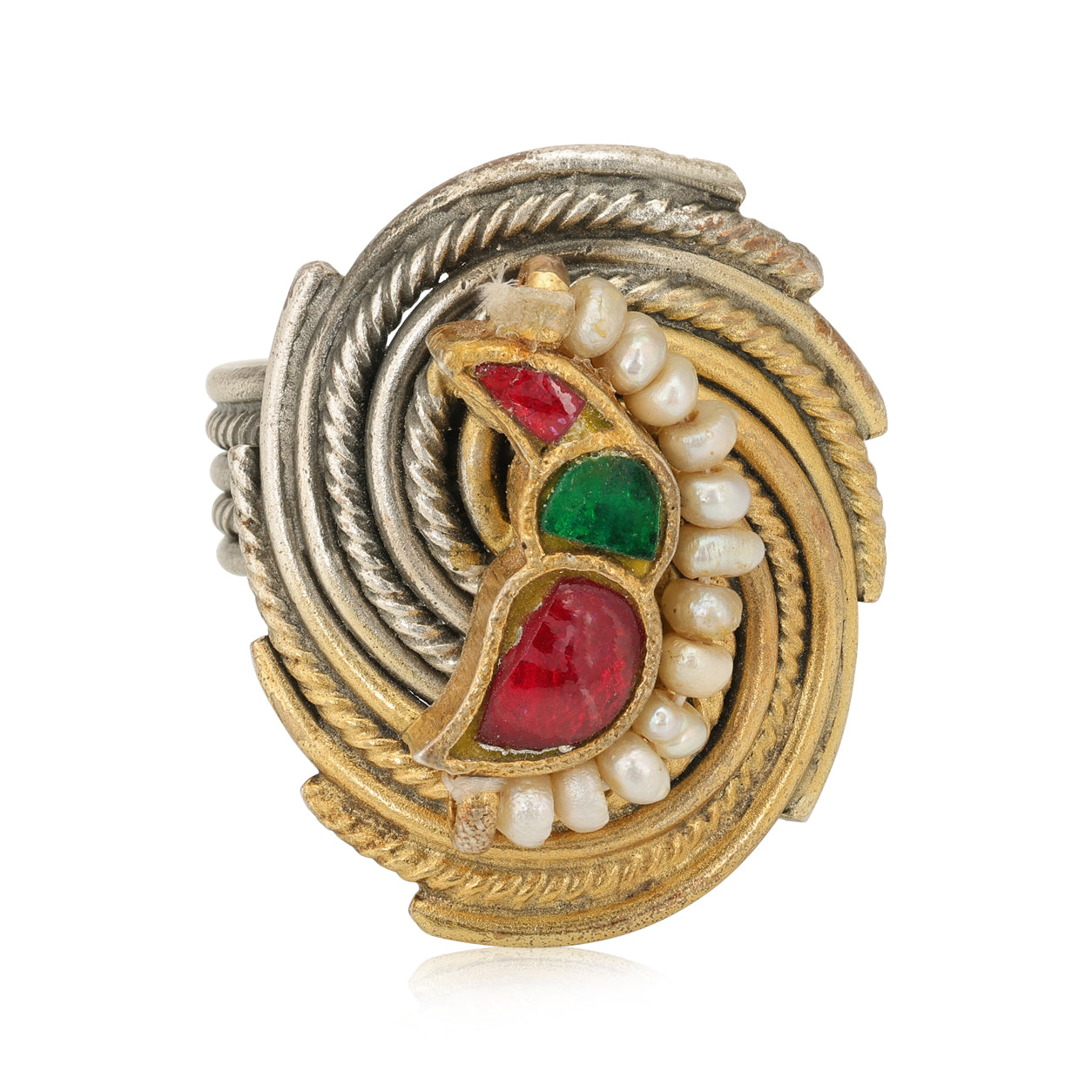 925 Dual Tone Vortex Sterling Silver Ring