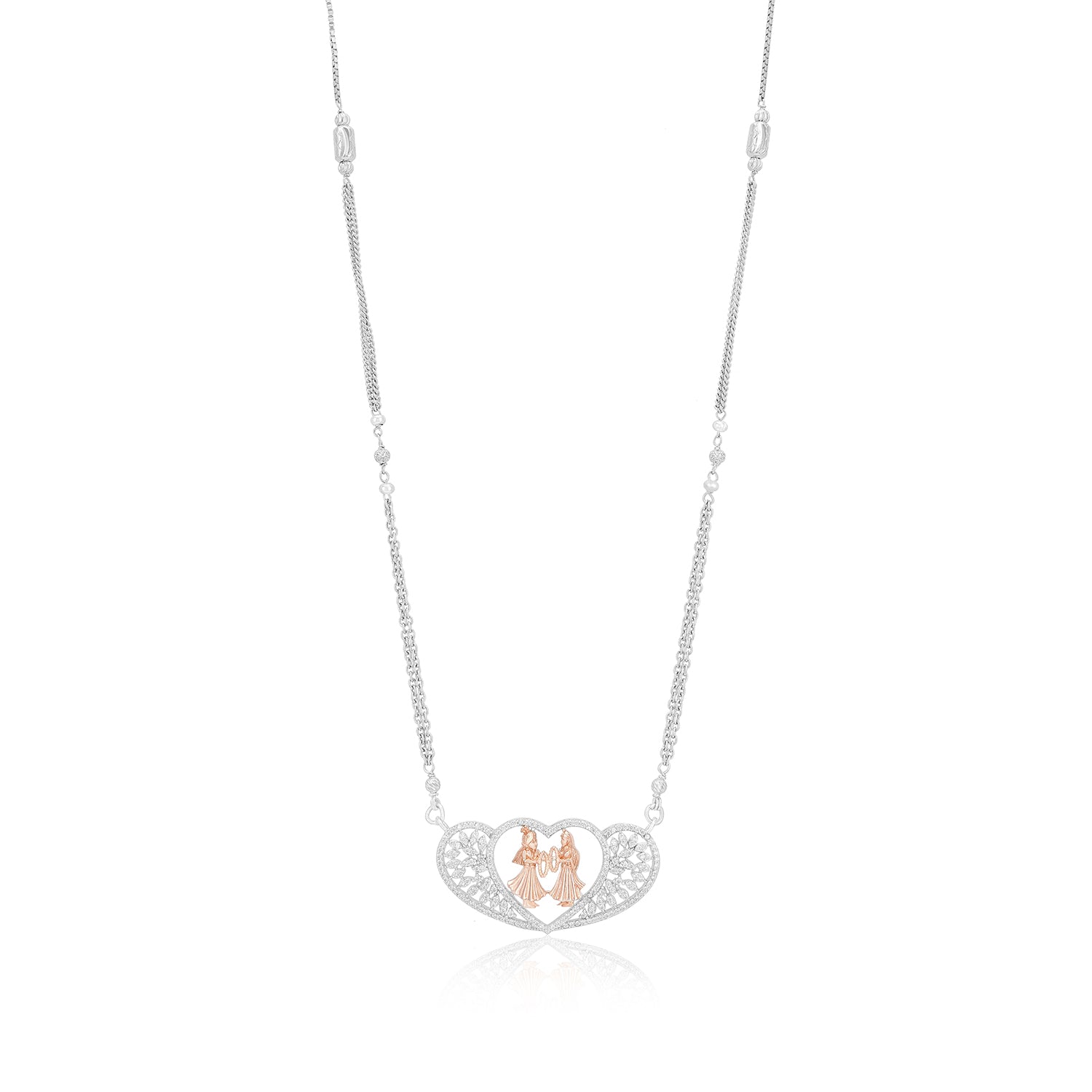 Exchanging Of Love Vows Dual Tone Pendants