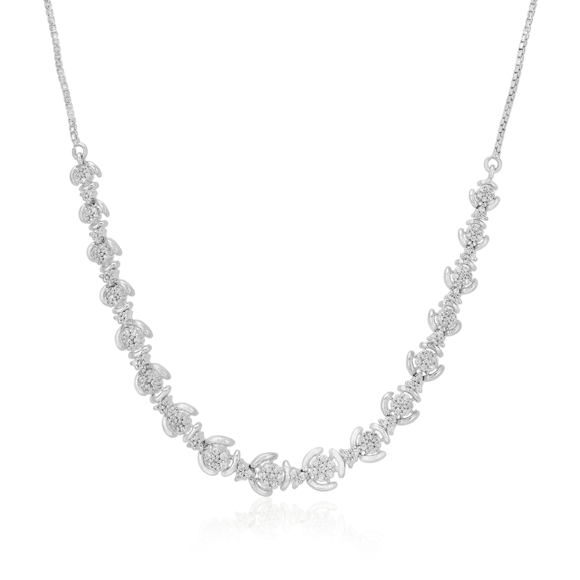 925 Glimmering Rhodium Plated Sparkle Necklace