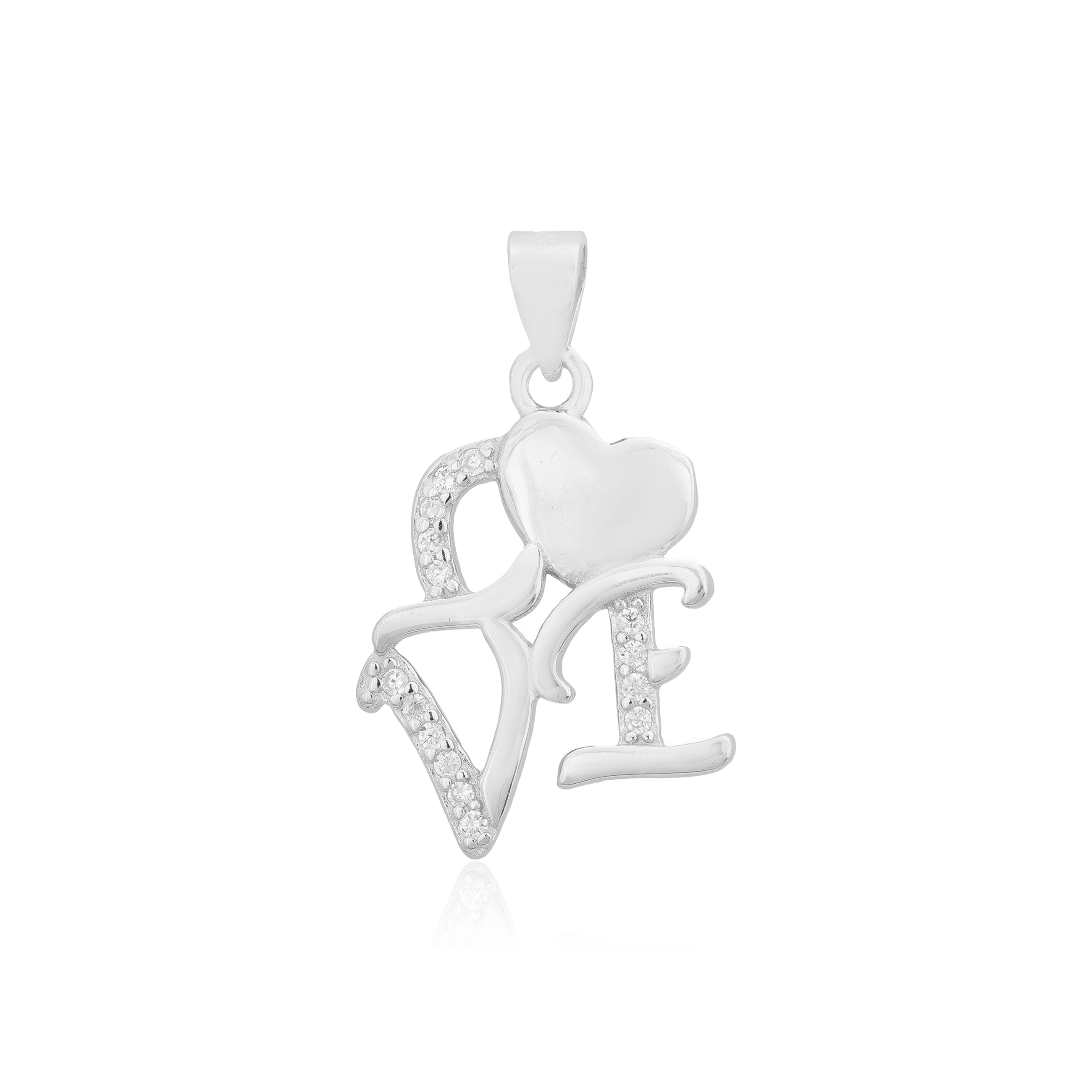 Heartfelt Love Rhodium Plated Heart Charm Pendants