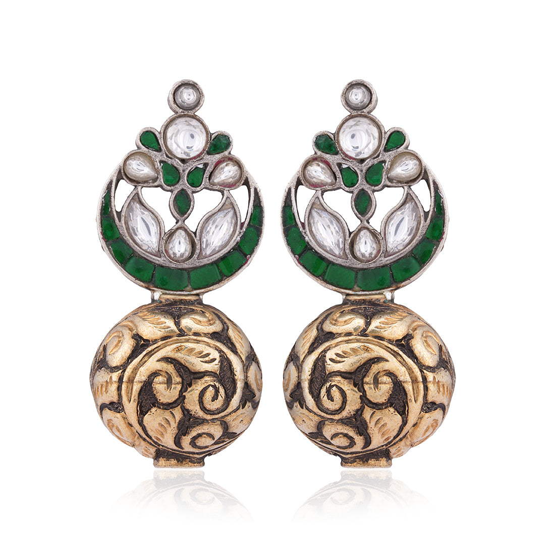 925 Imperial Kundan Drop Earring