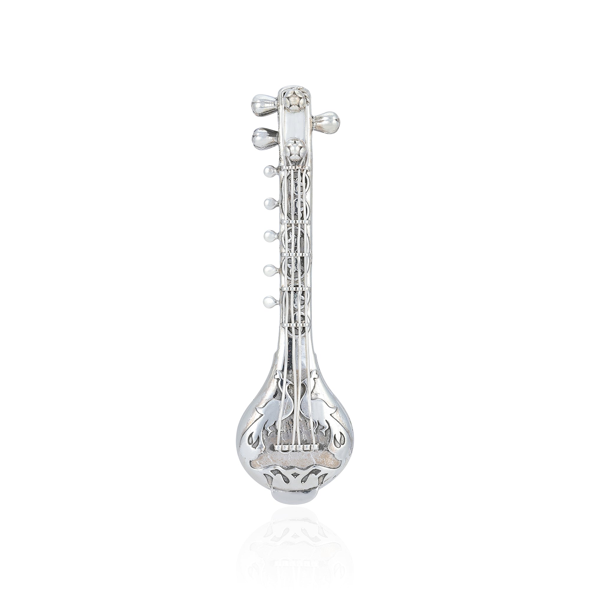 925 Raga Veena Sterling Silver Miniature