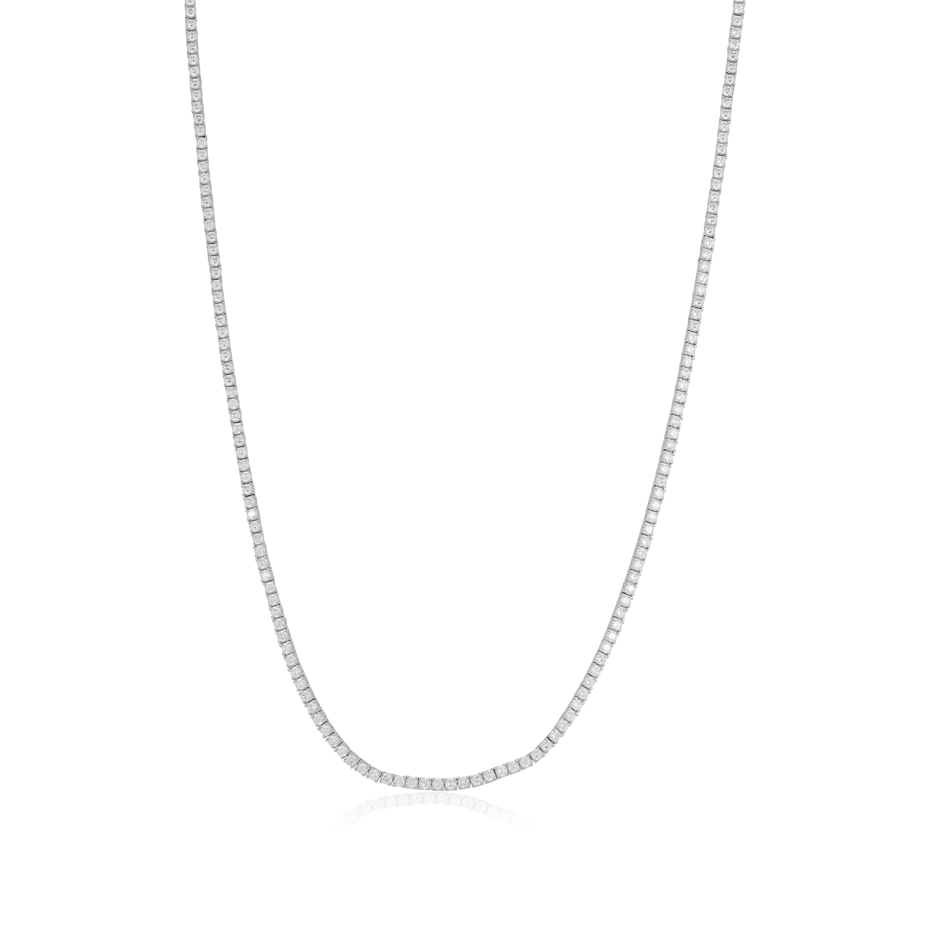 925 Rhodium Plated Round box Chain Necklace
