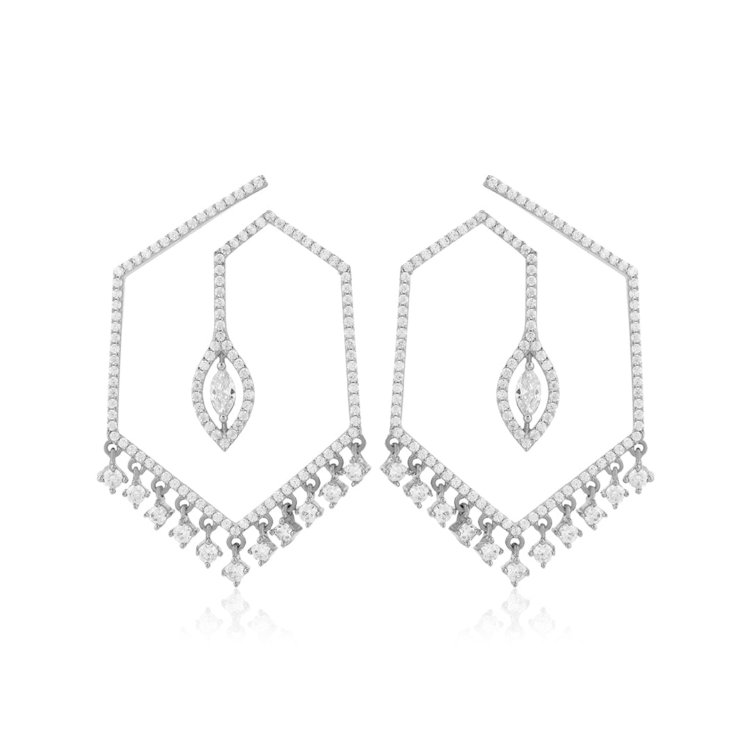 925 Rhodium Shimmer Sterling Silver Earrings