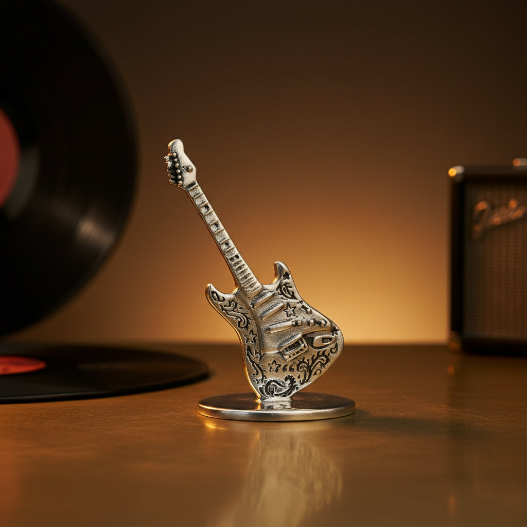 925 Rock Star Guitar Sterling Silver Miniature