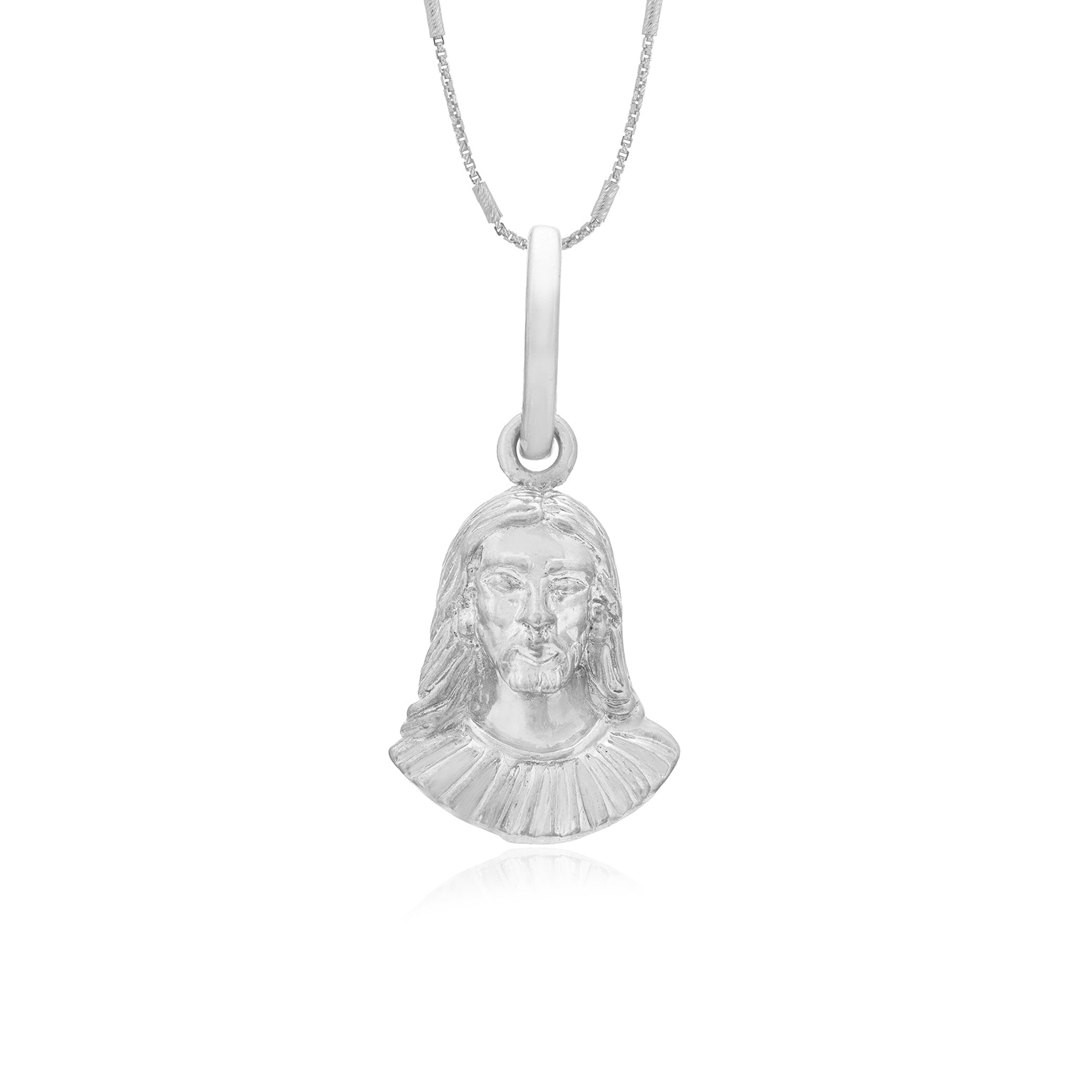 925 Sacred Jesus Sterling Silver Rhodium Plated Pendant