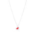 Shimmering Heart Rhodium Plated Centred Red Heart Chain Pendant