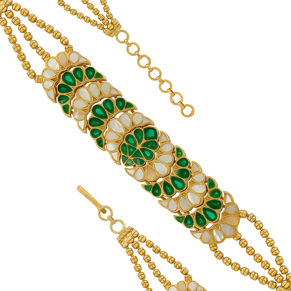 925 Sterling Silver Gold Plated Emerald Shine Bracelets For Women